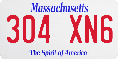 MA license plate 304XN6