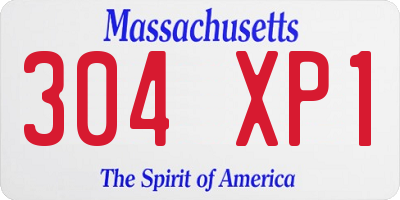 MA license plate 304XP1