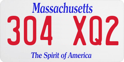 MA license plate 304XQ2