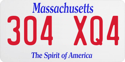 MA license plate 304XQ4