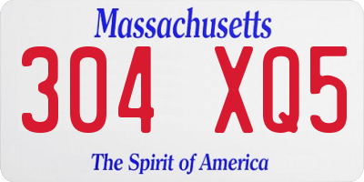 MA license plate 304XQ5