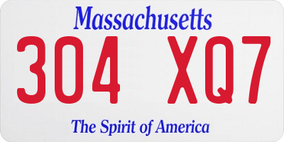 MA license plate 304XQ7