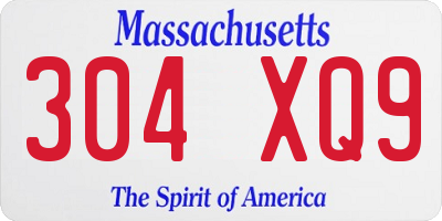 MA license plate 304XQ9