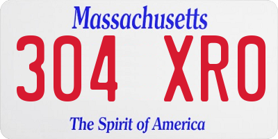MA license plate 304XR0