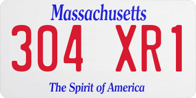 MA license plate 304XR1