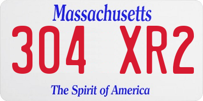 MA license plate 304XR2