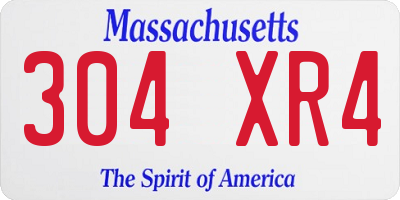 MA license plate 304XR4