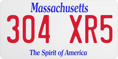 MA license plate 304XR5
