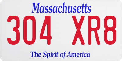 MA license plate 304XR8