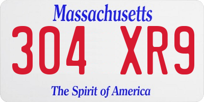 MA license plate 304XR9