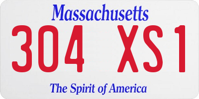 MA license plate 304XS1