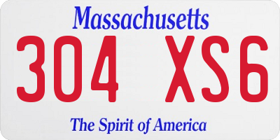 MA license plate 304XS6