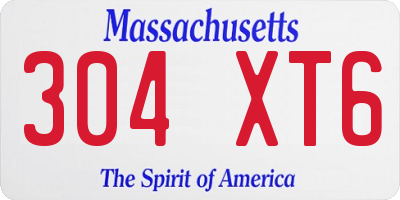 MA license plate 304XT6