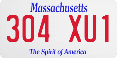 MA license plate 304XU1