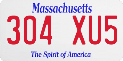 MA license plate 304XU5