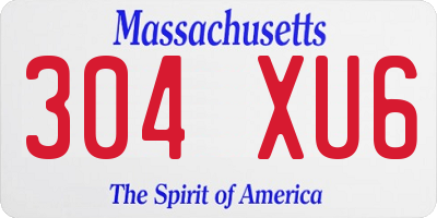 MA license plate 304XU6