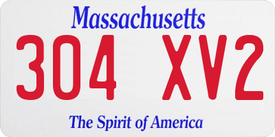 MA license plate 304XV2