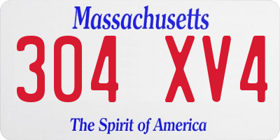 MA license plate 304XV4