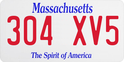 MA license plate 304XV5