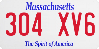 MA license plate 304XV6