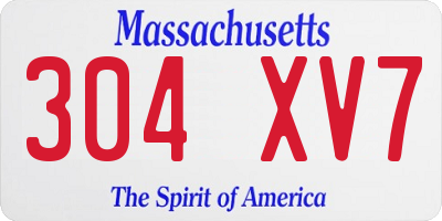 MA license plate 304XV7