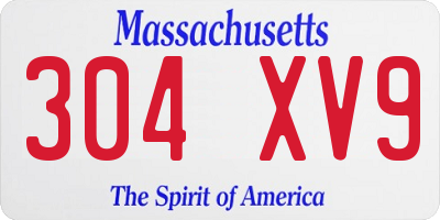 MA license plate 304XV9