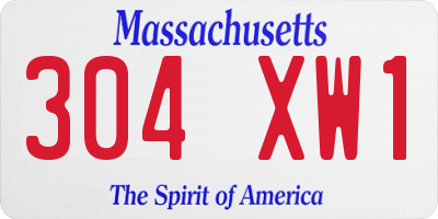MA license plate 304XW1
