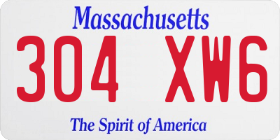 MA license plate 304XW6