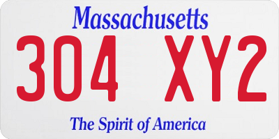 MA license plate 304XY2