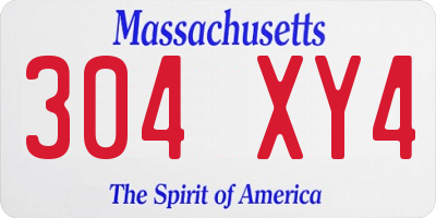 MA license plate 304XY4