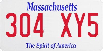 MA license plate 304XY5