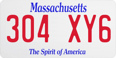 MA license plate 304XY6