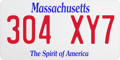 MA license plate 304XY7