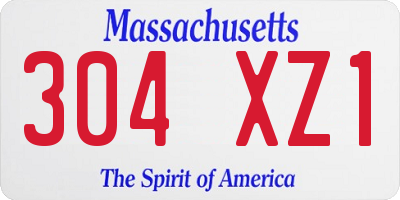 MA license plate 304XZ1