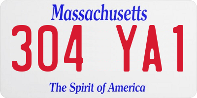 MA license plate 304YA1