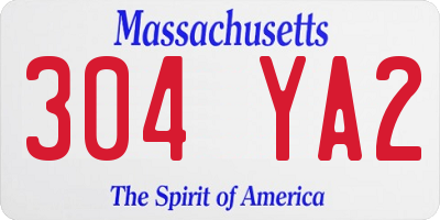 MA license plate 304YA2