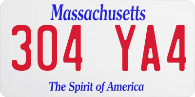 MA license plate 304YA4