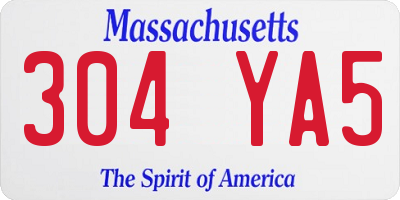 MA license plate 304YA5