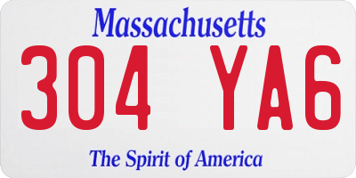MA license plate 304YA6