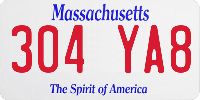 MA license plate 304YA8