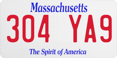 MA license plate 304YA9