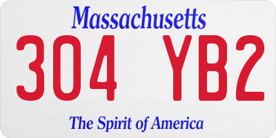 MA license plate 304YB2