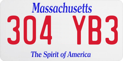 MA license plate 304YB3