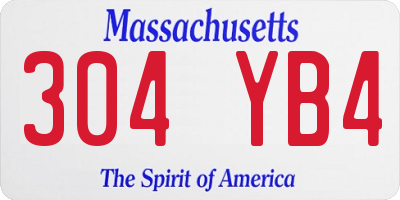 MA license plate 304YB4