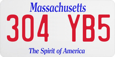MA license plate 304YB5