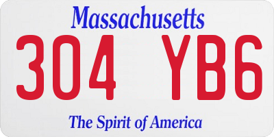 MA license plate 304YB6