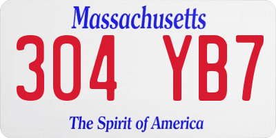 MA license plate 304YB7
