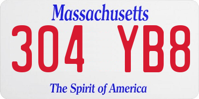 MA license plate 304YB8