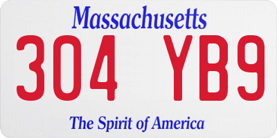 MA license plate 304YB9