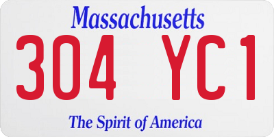 MA license plate 304YC1